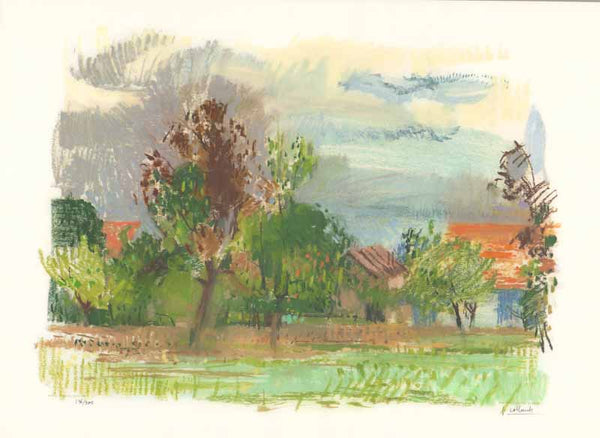 Paysage Champetre, 1960 by Paul Collomb - 20 X 27 Inches (Litho, Numbered & Signed) 136/300