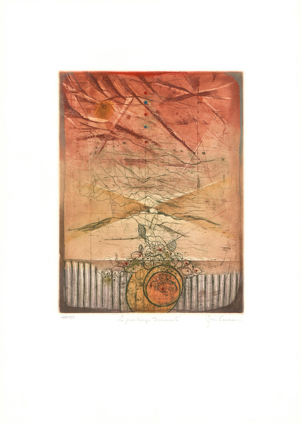 Le Printemps Tourmenté by René Carcan - 18 X 25 Inches (Etching Titled, Numbered and Signed) XXXX VI/L