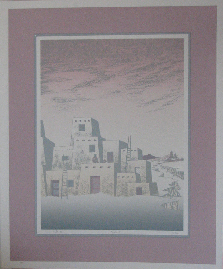 Pueblo II by Ricardo Calero - 29 X 34 Inches (Lithograph Numbered & Signed) 138/500
