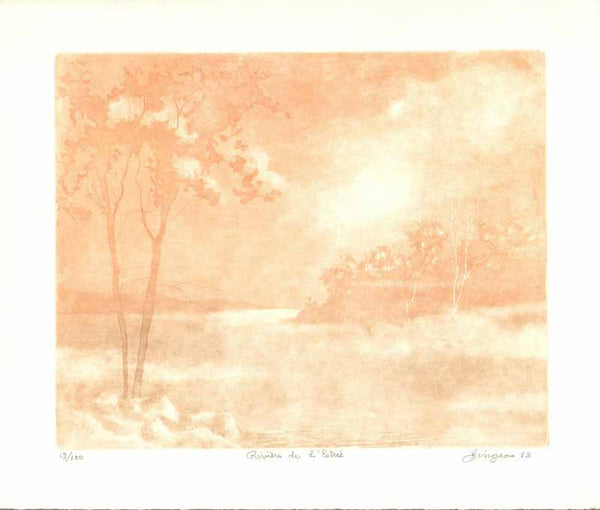 Riviere de l Estrie, 1983 by Gilles E. Gingras - 18 X 21 Inches (Etching Numbered & Signed) 19/100