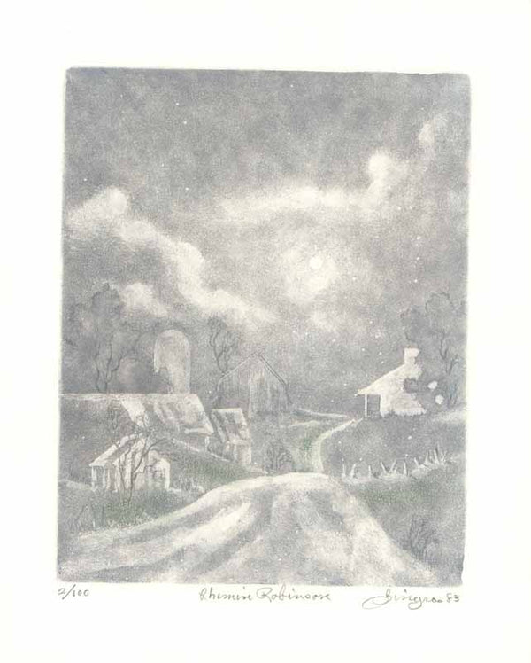 Chemin Robinson, 1983 by Gilles E. Gingras - 11 X 13 Inches (Etching Numbered & Signed) 2/100