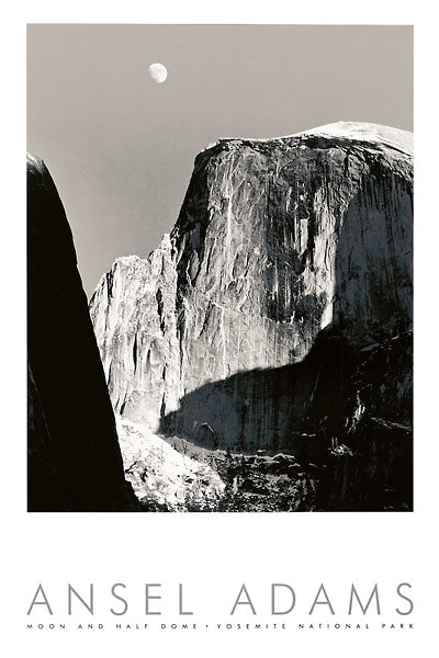 Moon and Half Dome, 1927 by Ansel Adams - 24 X 36 Inches (Offset Lithograph)