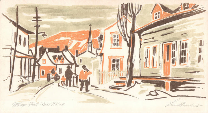 Village Street Baie St. Paul by Lorne H. Bouchard - 11 X 20 Inches (Serigraph)