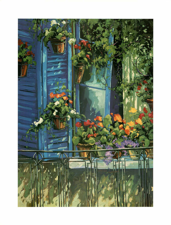 The Blue Awning by Robert Savignac - 23 X 29 Inches (Lithograph Numbered & Signed) 501/750