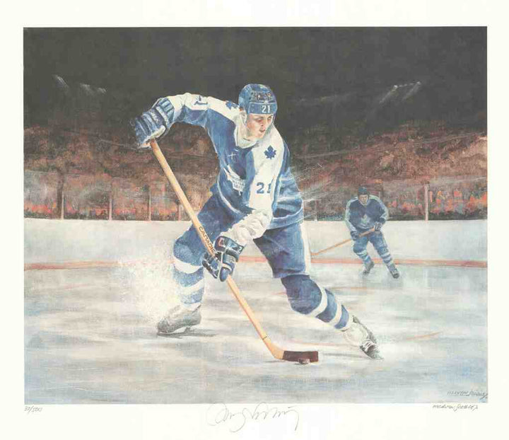 Toronto Maple Leafs by Mervyn Scoble - 19 X 22 Inches (Lithograph Numbered & Signed by Borje Salming) 26/500