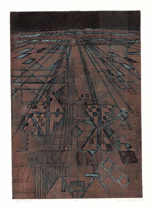 Night Flight, 1976 by John K. Esler - 22 X 30 Inches (Etching Titled, Numbered & Signed) 50/50
