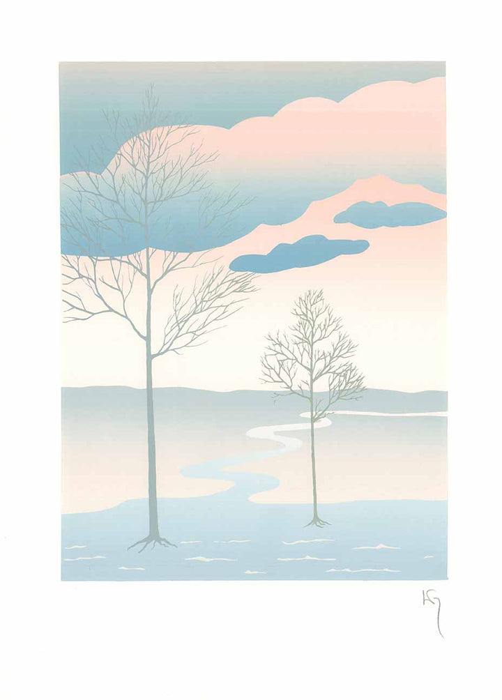 Tree Path Landscape by Key  - 14 X 19 inches (Offset Signed Lithograph Fine Art Print)