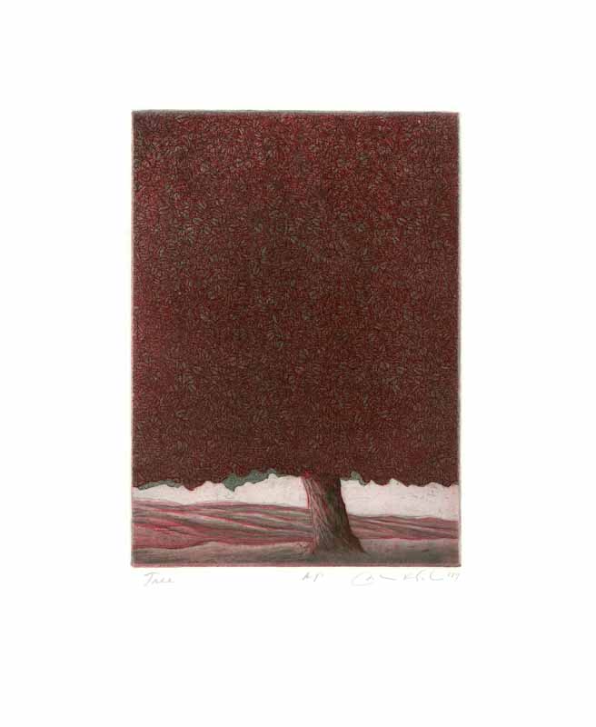 Tree, 1977 by John K. Esler - 15 X 18 Inches (Etching Titled, Numbered & Signed) A. P.