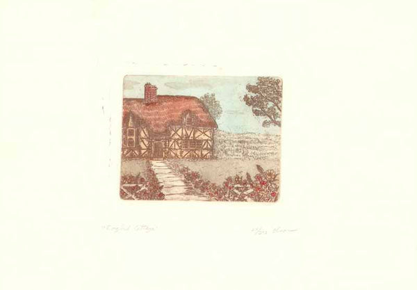English Cottage by C. Winterle Olson - 10 X 13 Inches (Litho Titled, Numbered & Signed) 24/250