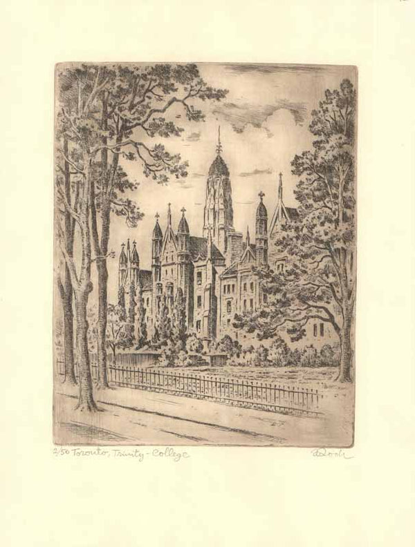 Toronto, Trinity College by Roch - 12 X 16 Inches (Etching Titled, Numbered & Signed) 02/50