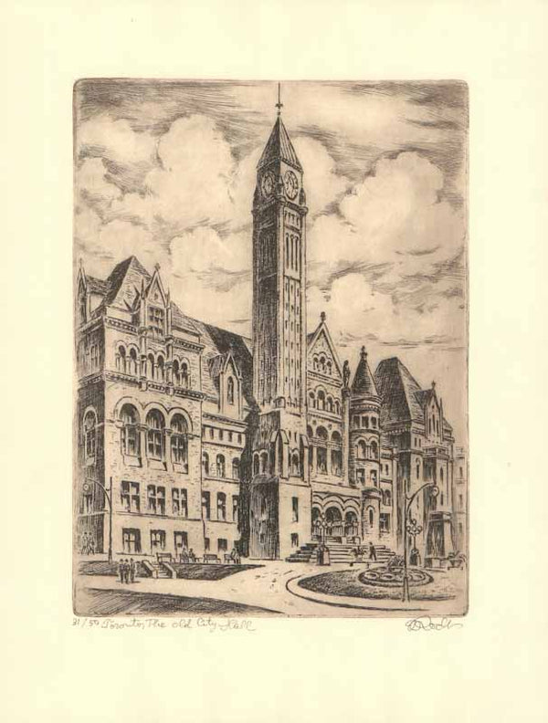 Toronto, Old City Hall by Roch - 12 X 16 Inches (Etching Titled, Numbered & Signed) 31/50