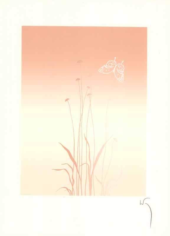 Butterfly I by Key - 14 X 19 Inches (Offset Signed Lithograph Fine Art Print)