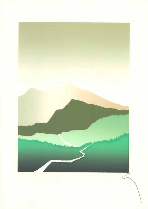 Landscape III by Key - 14 X 19 Inches (Offset Lithograph Signed Fine Art Print)