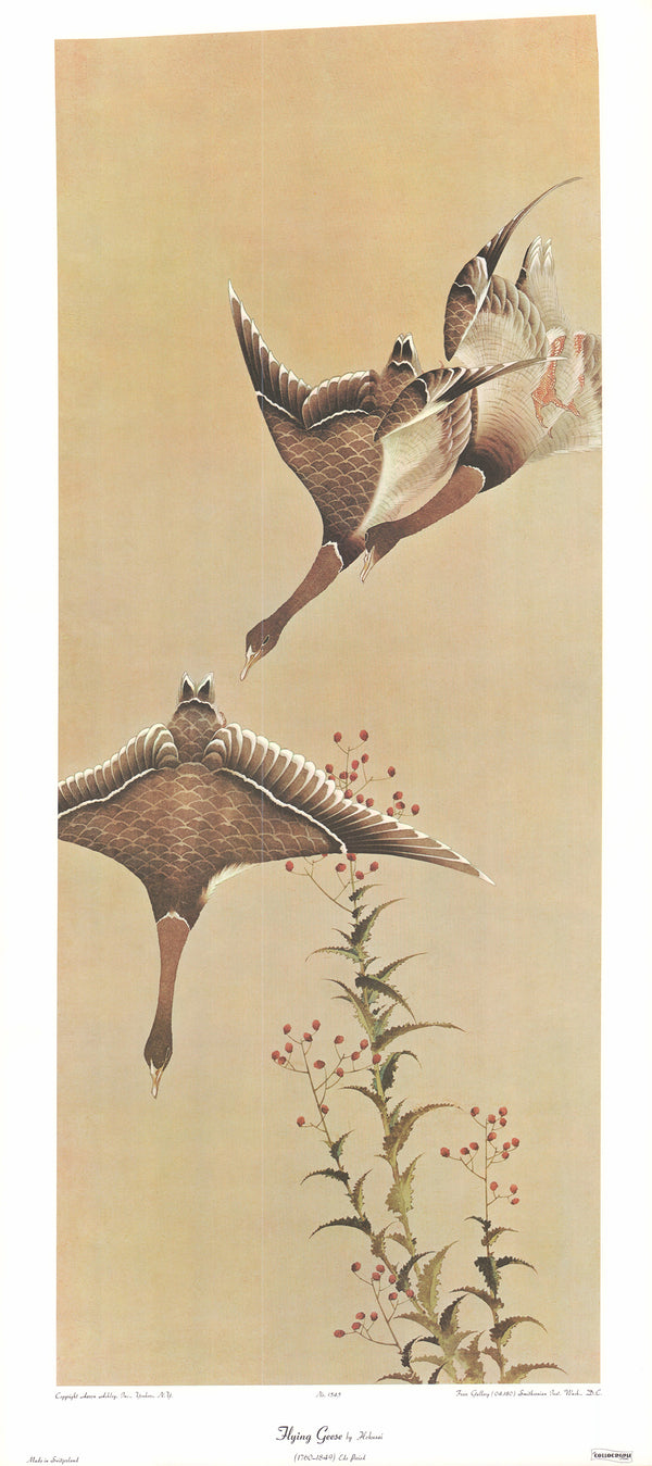 Flying Geese by Katsushika Hokusai - 16 X 35 Inches (Art Print)