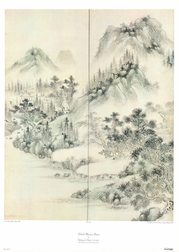 Secluded Mountain Retreat by Nakabayashi Chikuto - 26 X 36 Inches (Art Print)