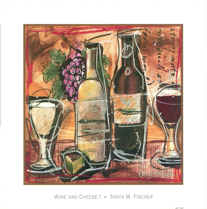 Wine and Cheese I by Tanya M. Fischer - 13 X 13 Inches (Art Print)