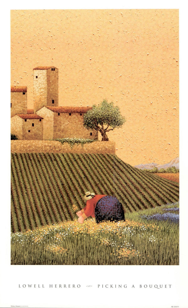 Picking a Bouquet by Lowell Herrero - 14 X 22 Inches (Art print)