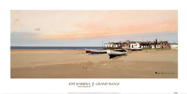 Town Beach III by José Barbera - 14 X 28 Inches (Art print)
