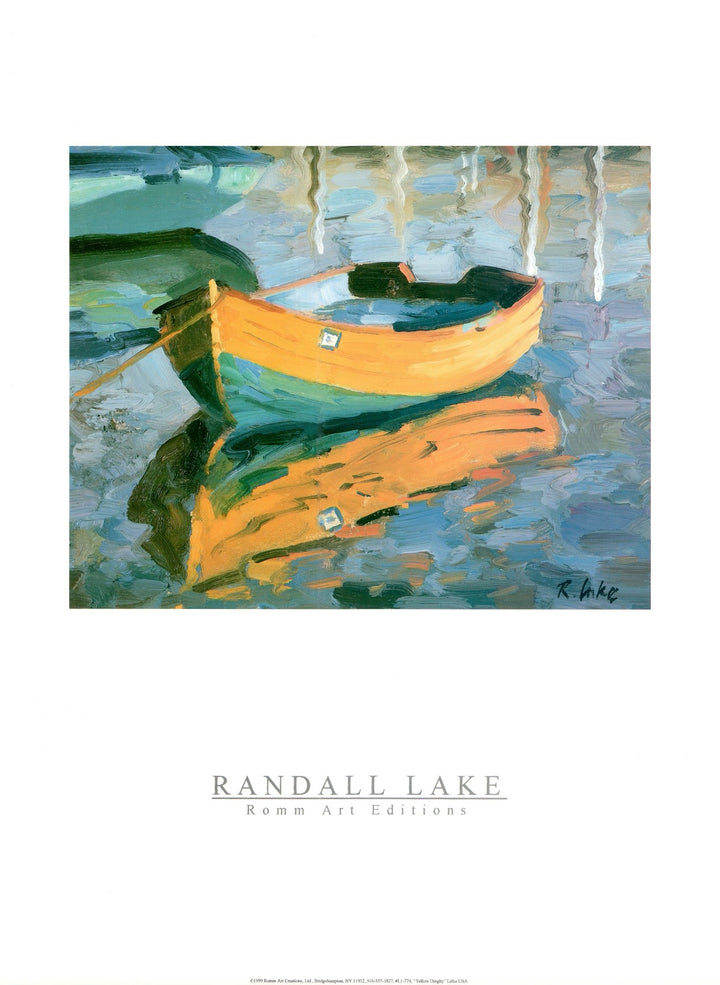 Yellow Dinghy by Randall Lake - 18 X 24 Inches (Art print)