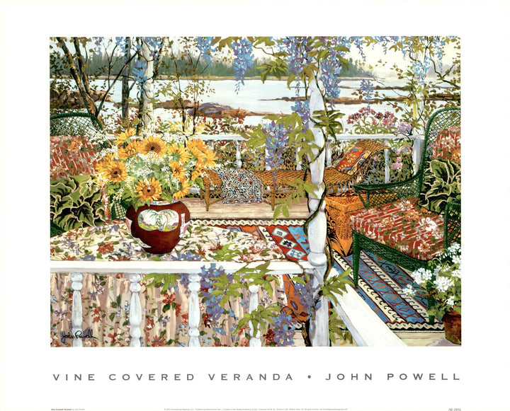Vine Covered Veranda by John Powell - 16 X 20 Inches (Art Print)