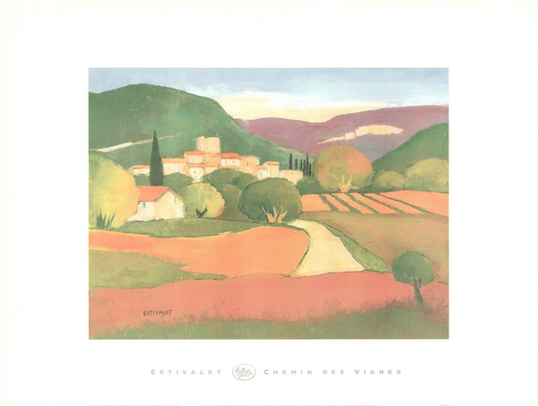 Chemin des Vignes by Elisabeth Estivalet - 18 X 24 Inches (Art Print)