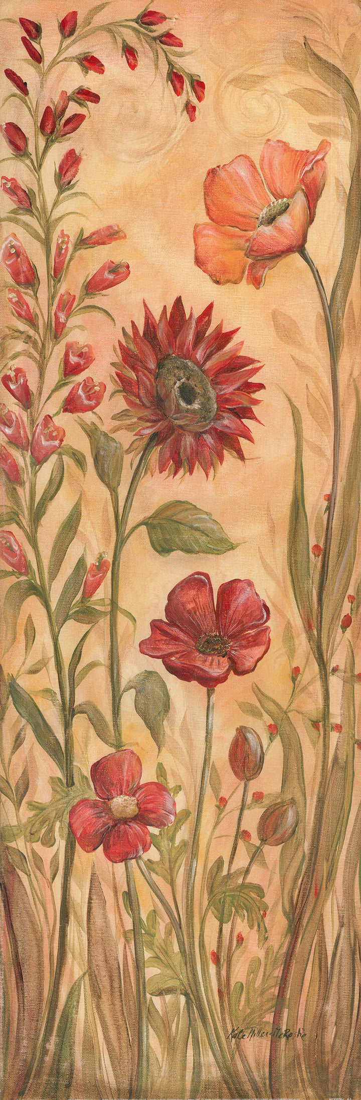 Floral Tapestry I by Kate McRostie - 12 X 36 Inches (Art Print)