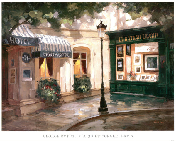 A quiet corner, Paris by George Botich - 20 X 25 Inches (Art print)