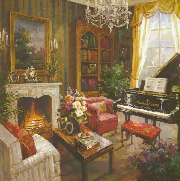 Grand Piano Room by Foxwell - 27 X 27 Inches (Art Print)