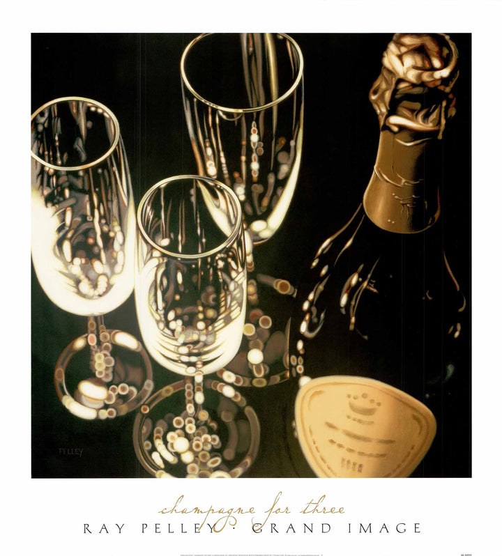 Champagne For Three by Ray Pelley - 28 X 30 Inches (Art Print)