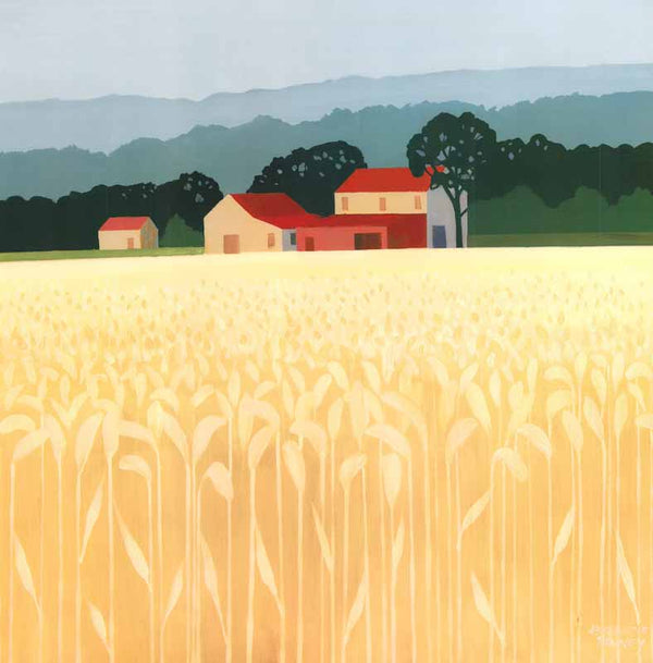 Autumn Wheat Field by Jacqueline Penney - 27 X 27 Inches (Art Print)