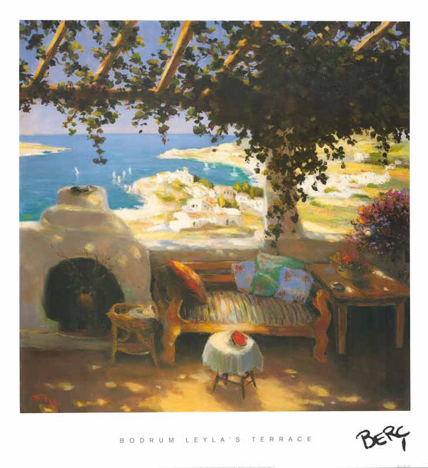 Bodrum Leylas Terrace by Berc Ketchian - 27 X 29 Inches (Art Print)