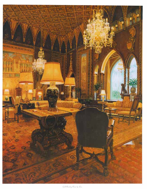 Gold Reading Room by Lone - 24 X 30 Inches (Art Print)