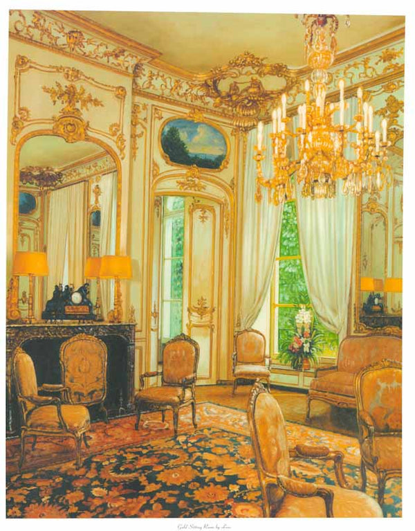 Gold Sitting Room by Lone - 24 X 30 Inches (Art Print)