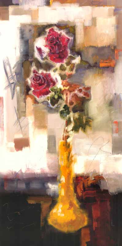 Roses in Gold by Yona - 20 X 40 Inches (Art Print)
