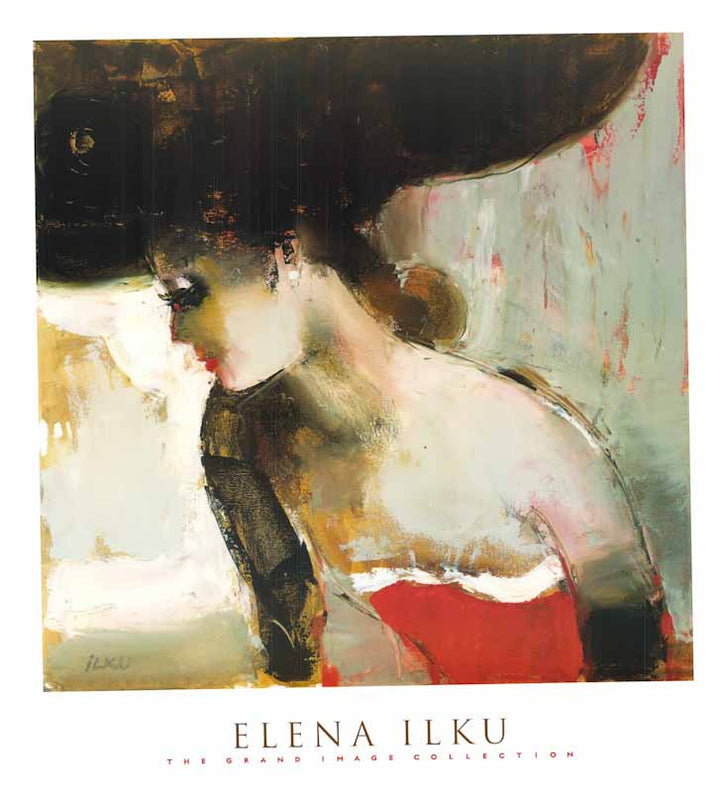 Lady in Red by Elena Ilku - 28 X 30 Inches (Art Print)