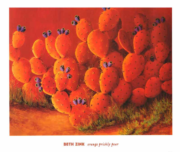 Orange Prickly Pear by Beth Zink - 27 X 32 Inches (Art Print)