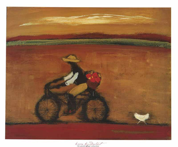 Man on Bicycle by Karen Bezuidenhout - 28 X 33 Inches (Art Print)