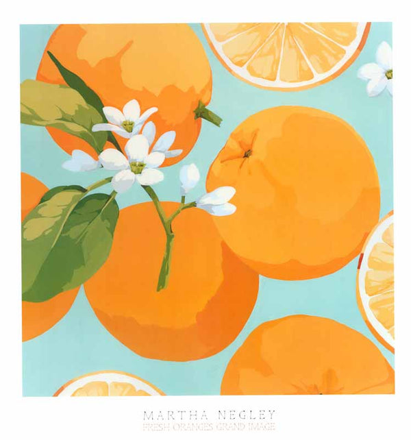 Fresh Oranges by Martha Negley - 28 X 29 Inches (Art Print)