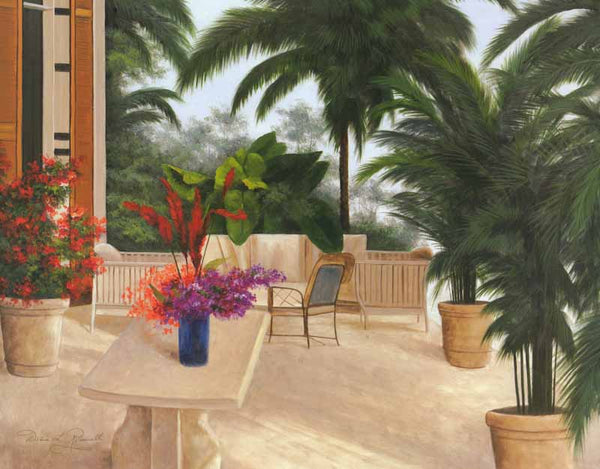 Private Patio by Diane Romanello - 22 X 28 Inches (Art Print)