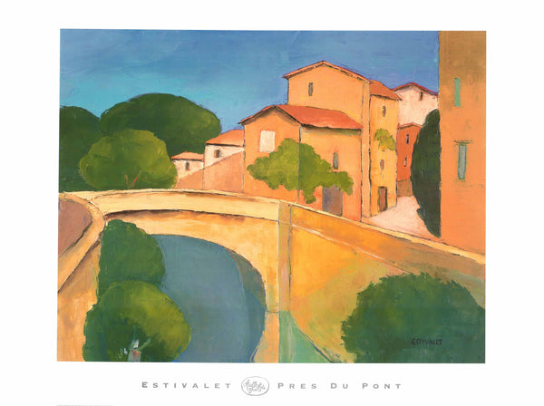 Pres du Pont by Elisabeth Estivalet - 27 X 36 Inches (Art Print)