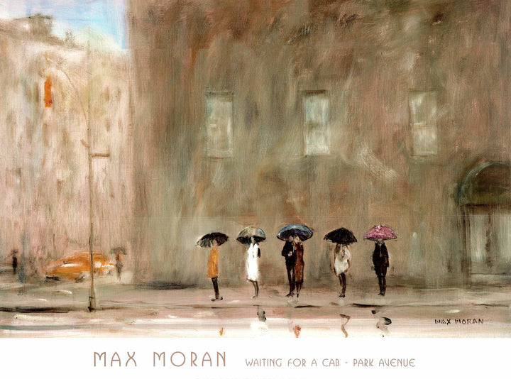 Waiting for a Cab - Park Avenue by Max Moran - 27 X 36 Inches (Art Print)