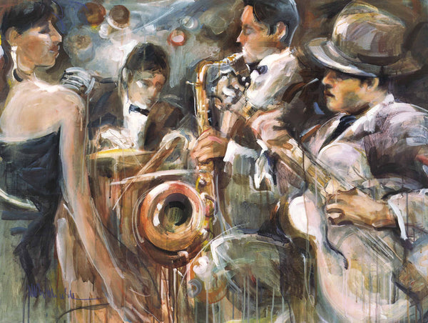 All About Jazz I by Marysia Burr - 30 X 40 Inches (Art Print)