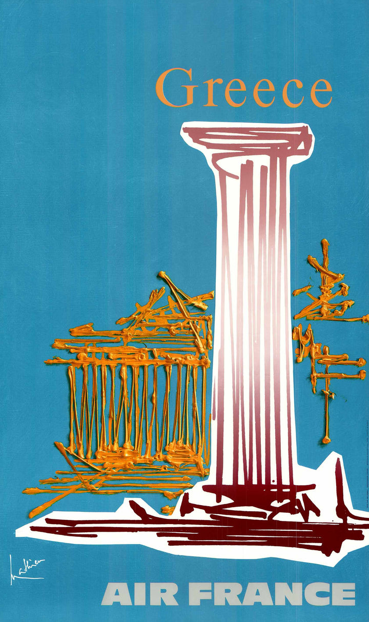 Air France: Greece, 1971 by Georges Mathieu (Offset Lithograph/Poster)