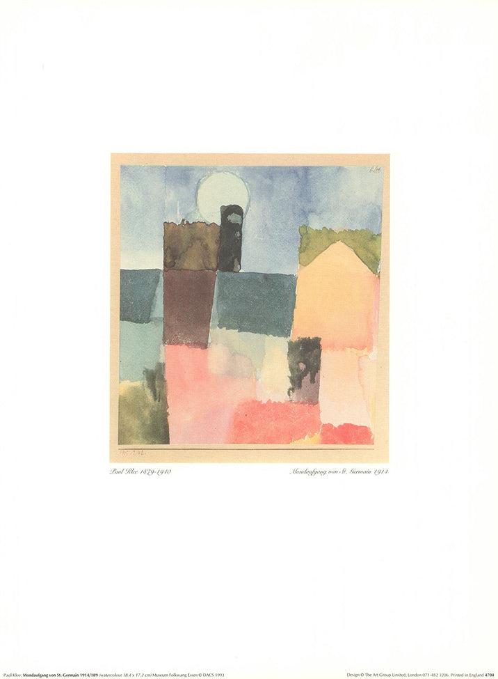 Moonrise From St. Germain, 1914 by Paul Klee - 12 X 16 Inches (Art Print)