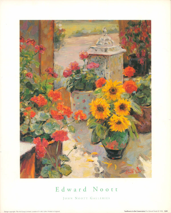 Sunflowers in the Conservatory by Edward Noott - 10 X 12 Inches (Art Print)