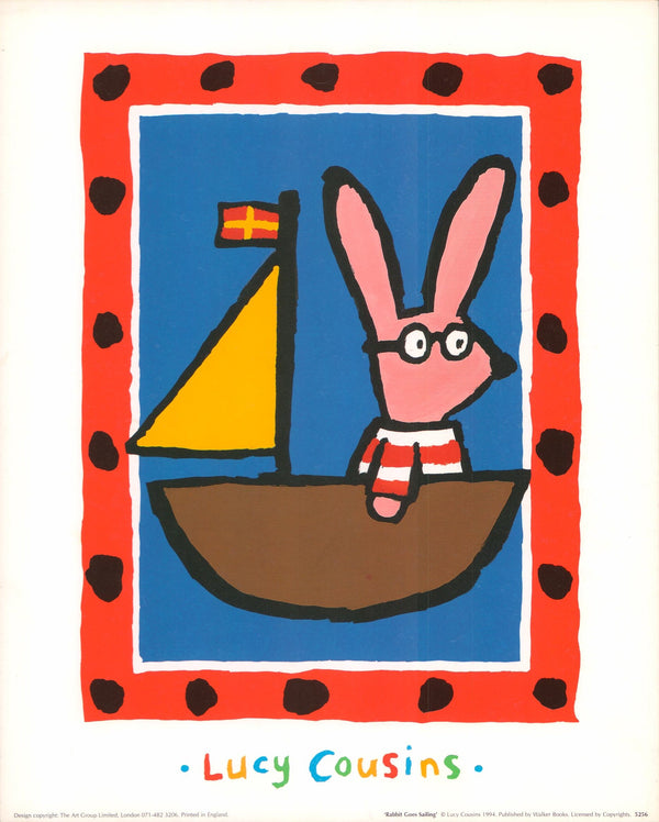 Rabbit Goes Sailing by Lucy Cousins - 10 X 12 Inches (Art Print)