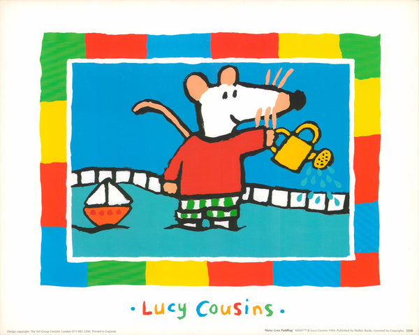 Maisy Goes Paddling, 1994 by Lucy Cousins - 10 X 12 Inches (Art Print)