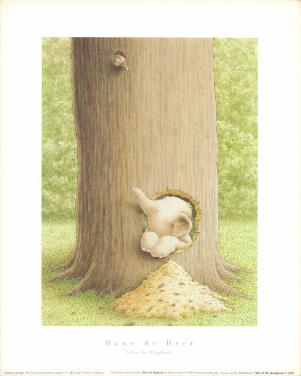 Ollie At The Woodpecker's by Hans de Beer - 10 X 12 Inches (Art Print)