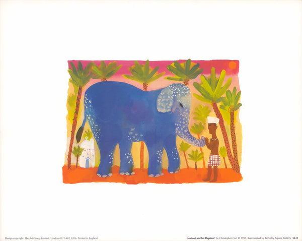 Mahout and his Elephant, 1995 by Christopher Corr - 10 X 12 Inches (Art Print)