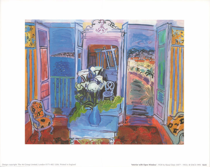 Interior with Open Window, 1928 by Raoul Dufy - 10 X 12 Inches (Art Print)